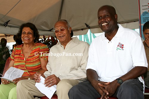 President of the Republic of Trinidad and Tobago, Maxwell Richards with his wife Jean with Michael Cooper
