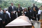 Family paying last respect at the cemetery